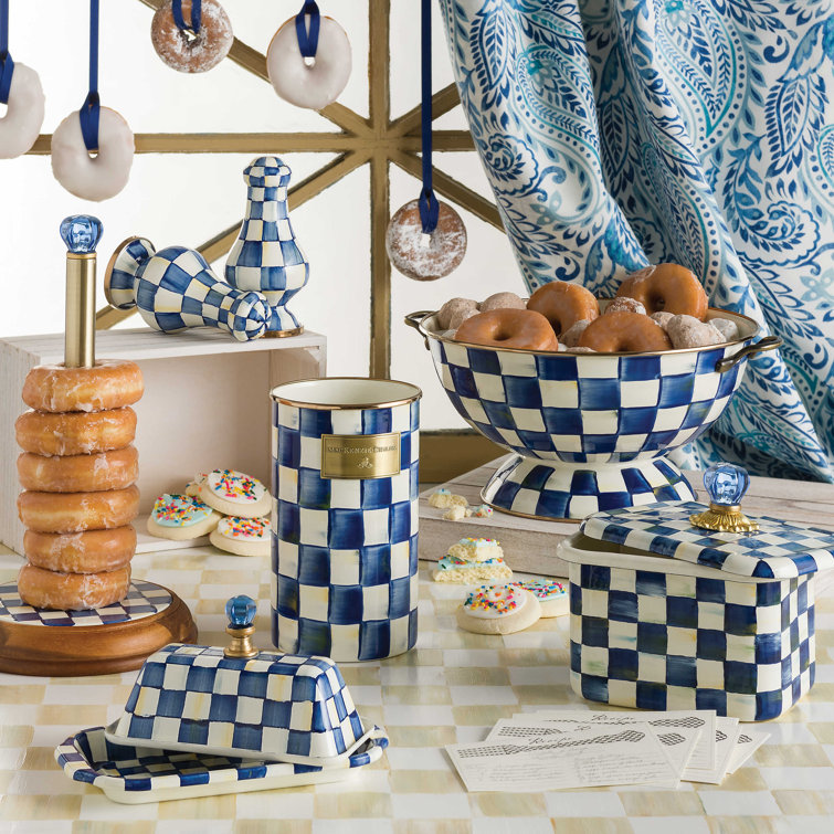 Royal Check Rectangular Butter Box with Glass Lid