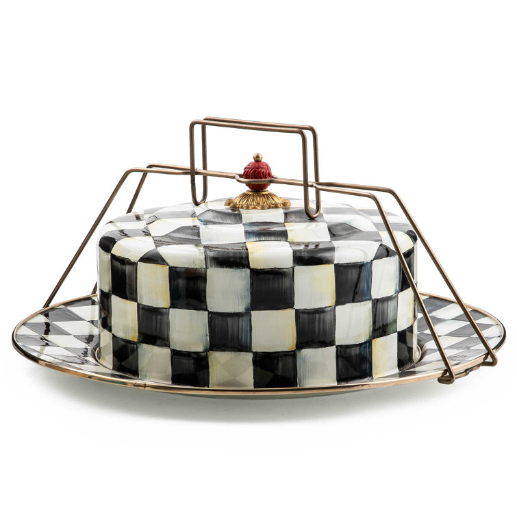 Courtly Elegance 16" Round Cake Carrier with Brass Accents