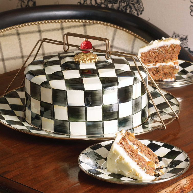 Courtly Elegance 16" Round Cake Carrier with Brass Accents