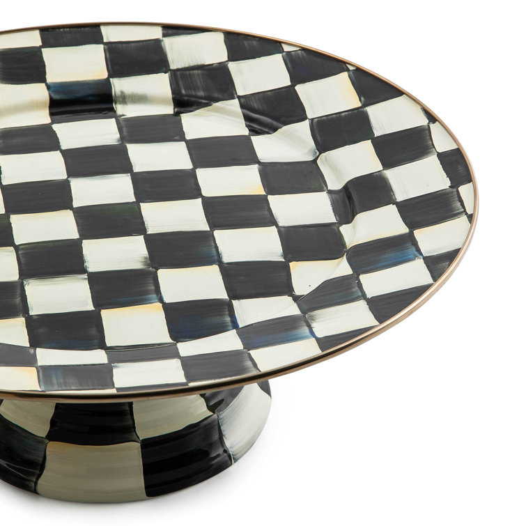 Enameled Ceramic Tiered Round Serving Platter for Special Occasions