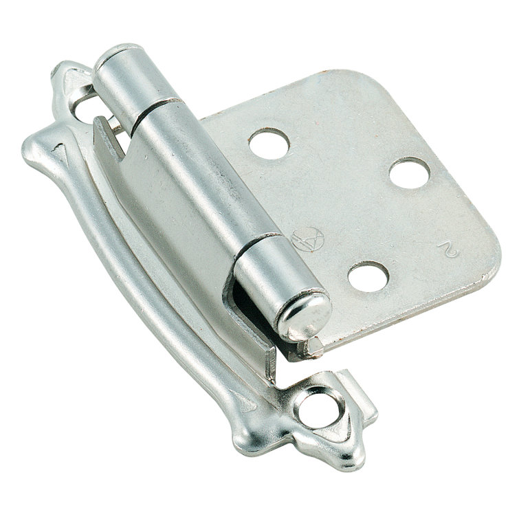 Sterling Nickel Self-Closing Flush Wrap Cabinet Hinge