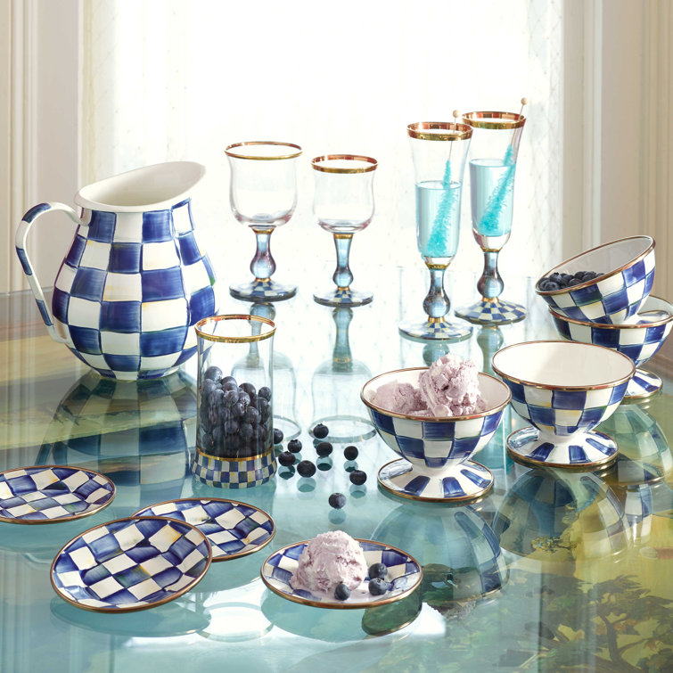 Royal Blue and White Handcrafted Enamel Pitcher