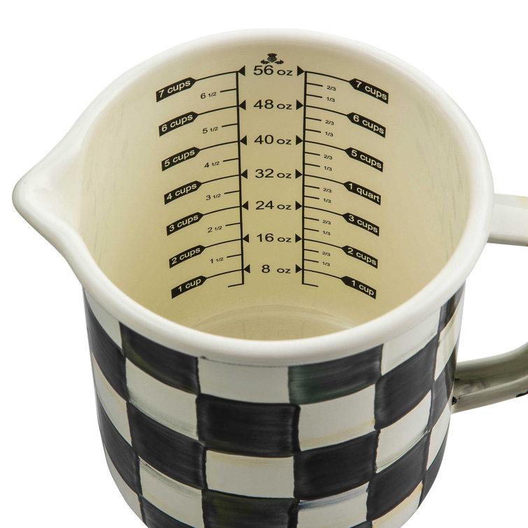 Black and White Checkered 7-Cup Enamel Measuring Cup