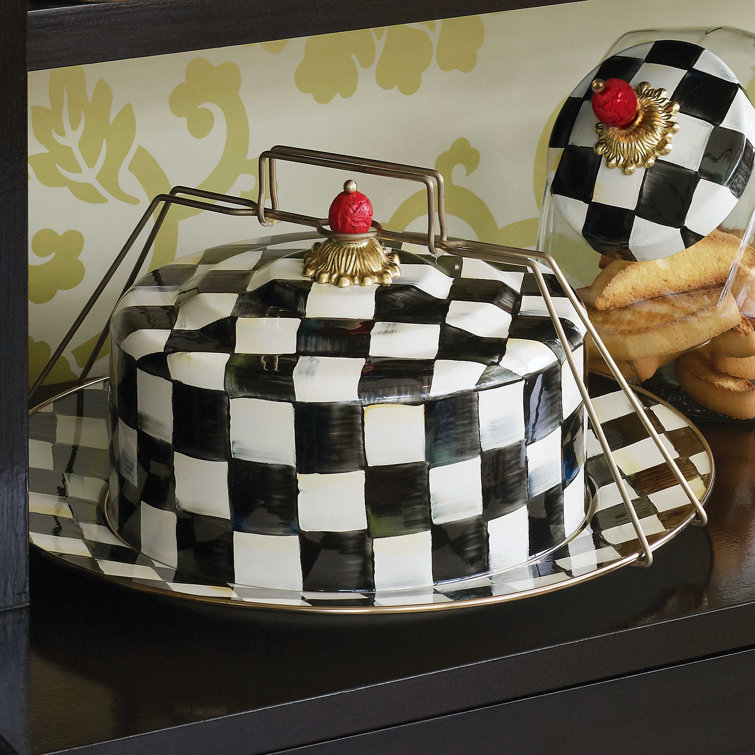 Courtly Elegance 16" Round Cake Carrier with Brass Accents