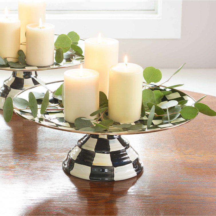 Enameled Ceramic Tiered Round Serving Platter for Special Occasions
