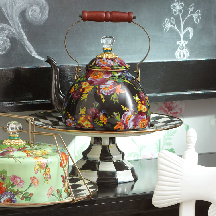 Enameled Ceramic Tiered Round Serving Platter for Special Occasions