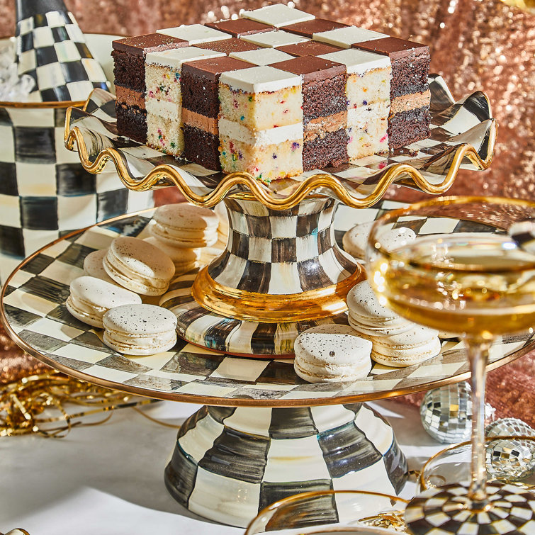 Enameled Ceramic Tiered Round Serving Platter for Special Occasions