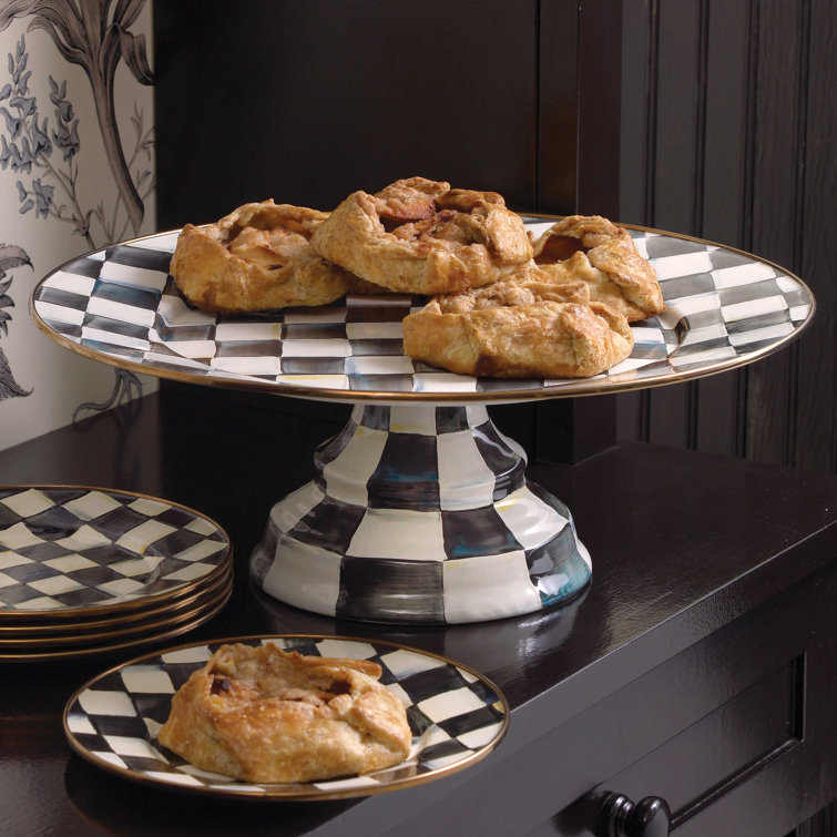 Enameled Ceramic Tiered Round Serving Platter for Special Occasions