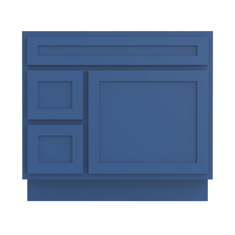 Blue 36" Shaker Style Single Bathroom Vanity Base