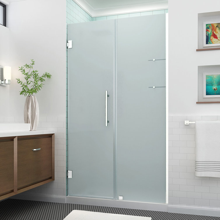 Belmore 50" x 72" Stainless Steel Frosted Glass Frameless Shower Door