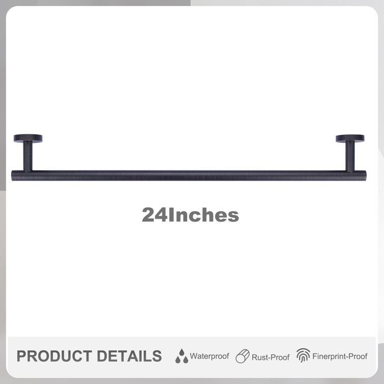 24 Inch Oil Rubbed Bronze Wall Mounted Towel Bar