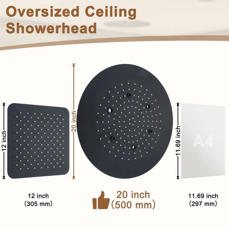 Matte Black Stainless Steel Rain and Pulse Shower System