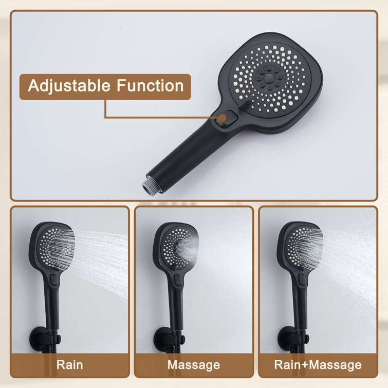 Large Dual Rectangle Ceiling Mount Shower System with Handheld