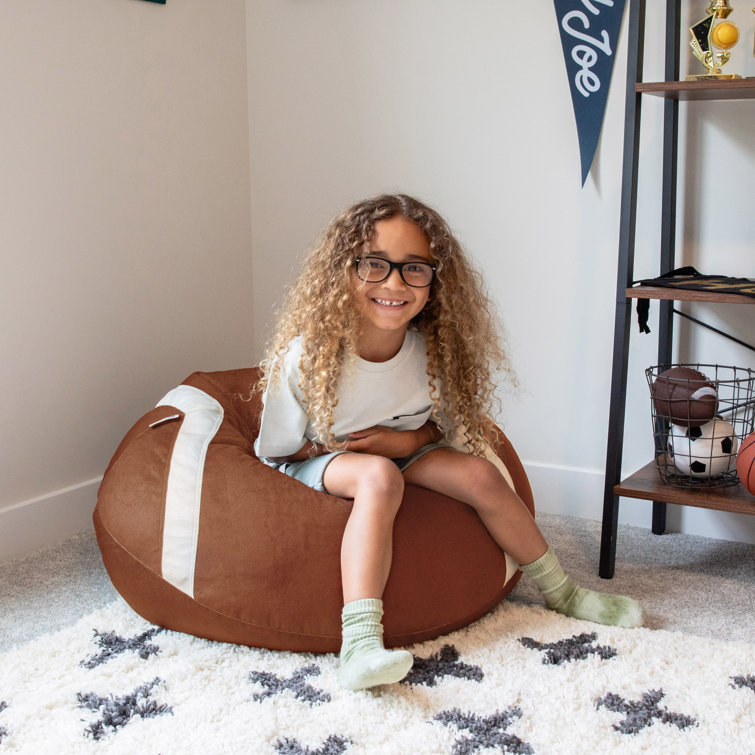 Football Plush Soft Polyester Bean Bag Chair with Removable Cover