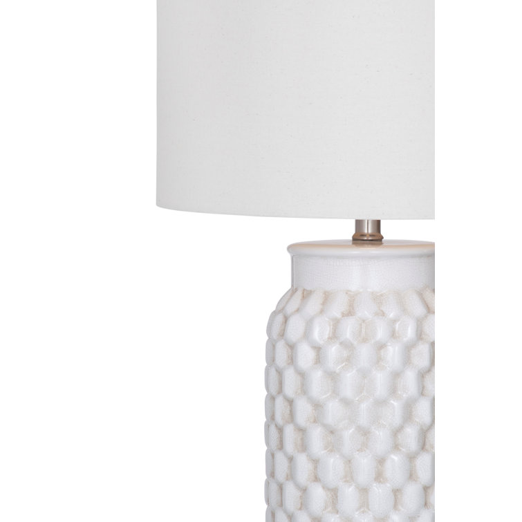 Cream Crackle Ceramic Table Lamp with Linen Shade