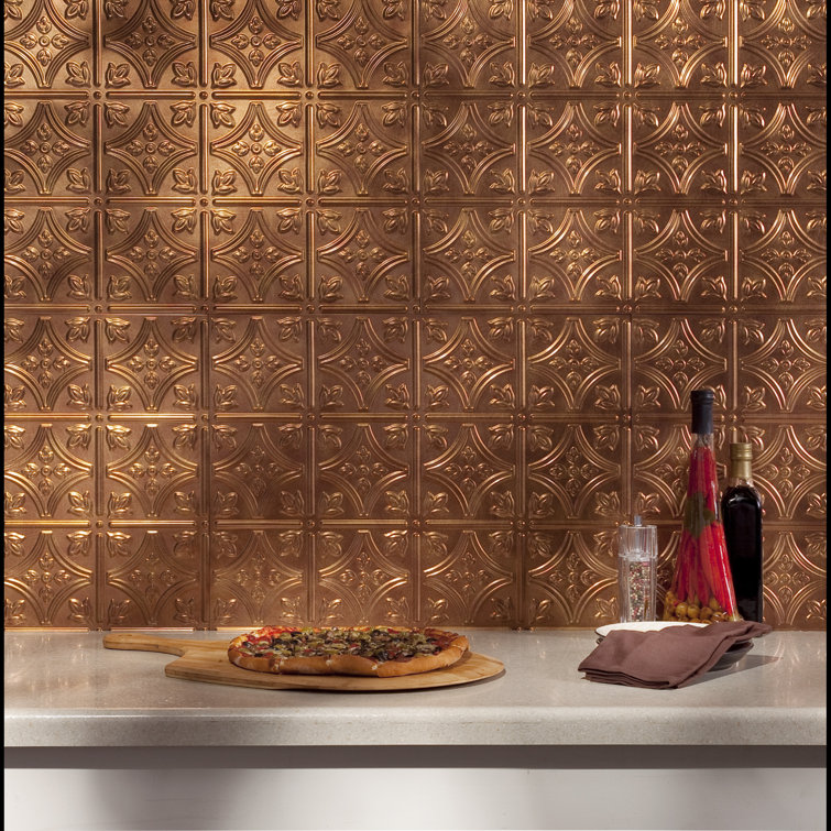 Antique Bronze Vinyl Decorative Backsplash Panels Kit