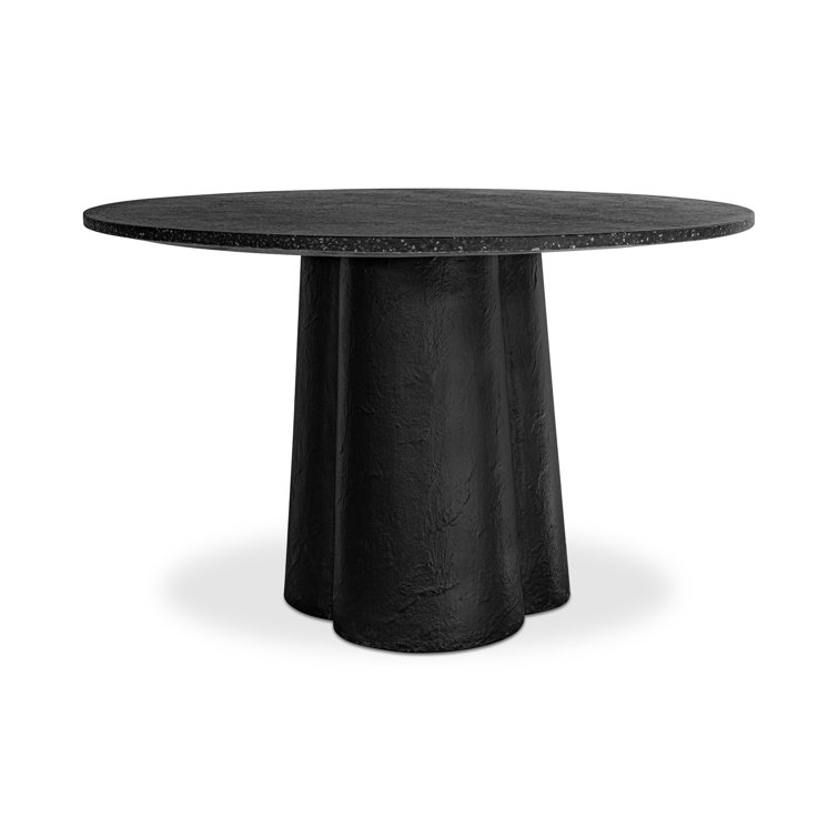 Alexi Black Concrete Round Outdoor Dining Table