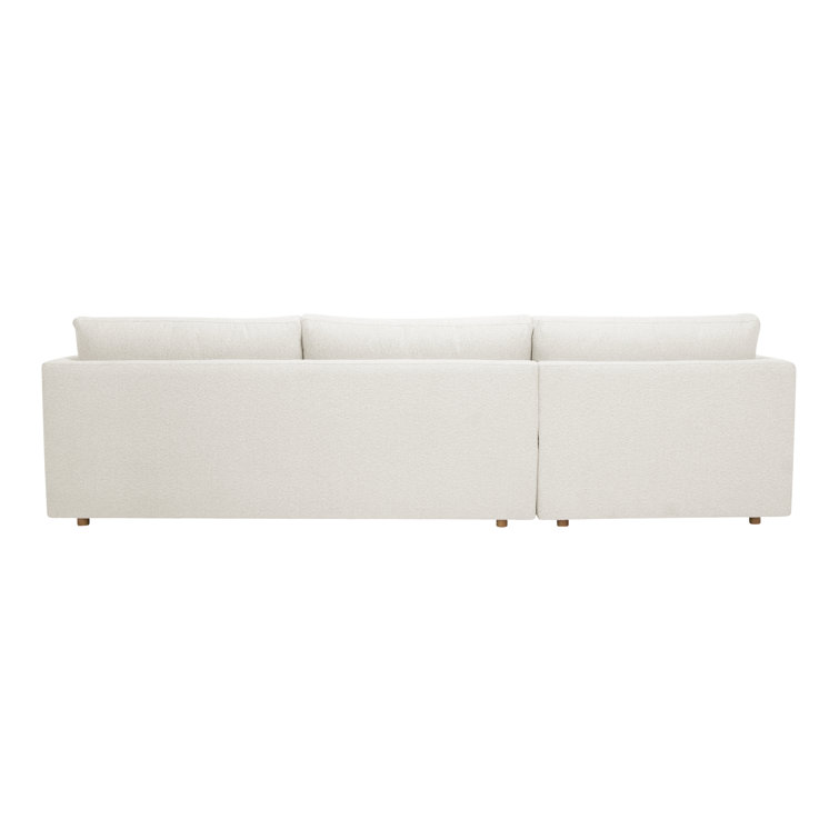 Oyster Boucle L-Shaped Sectional Sofa with Chaise