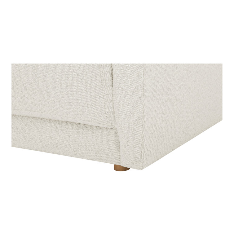 Oyster Boucle L-Shaped Sectional Sofa with Chaise