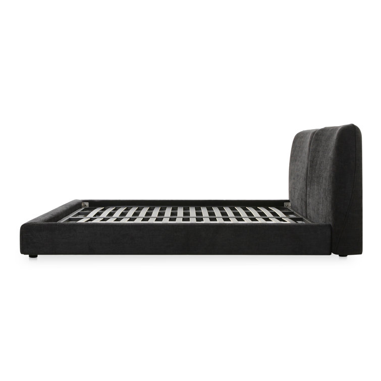Black Queen Upholstered Wood Frame Platform Bed