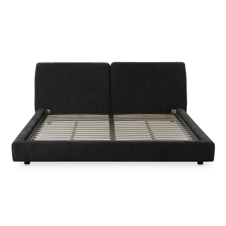 Black Queen Upholstered Wood Frame Platform Bed