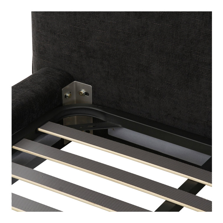 Black Queen Upholstered Wood Frame Platform Bed