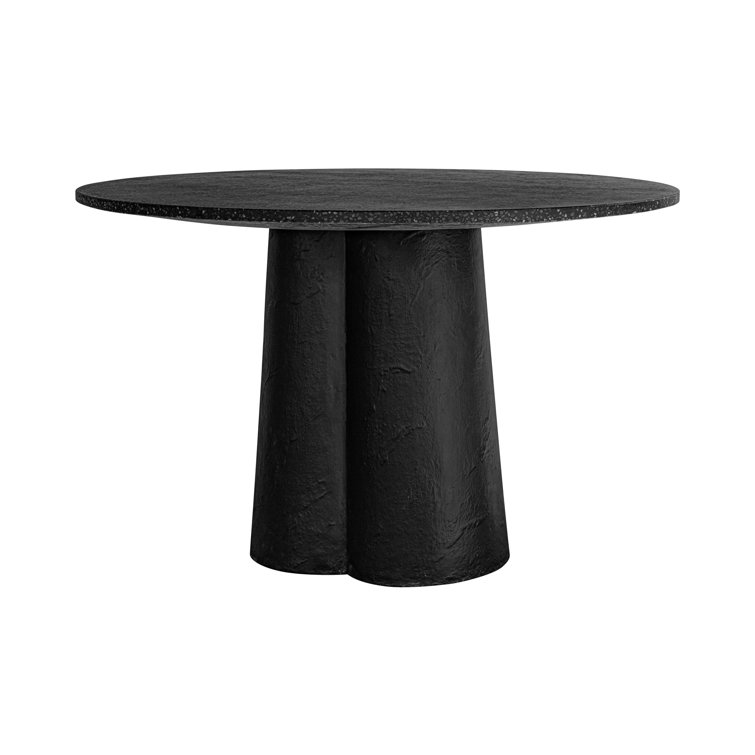 Alexi Black Concrete Round Outdoor Dining Table