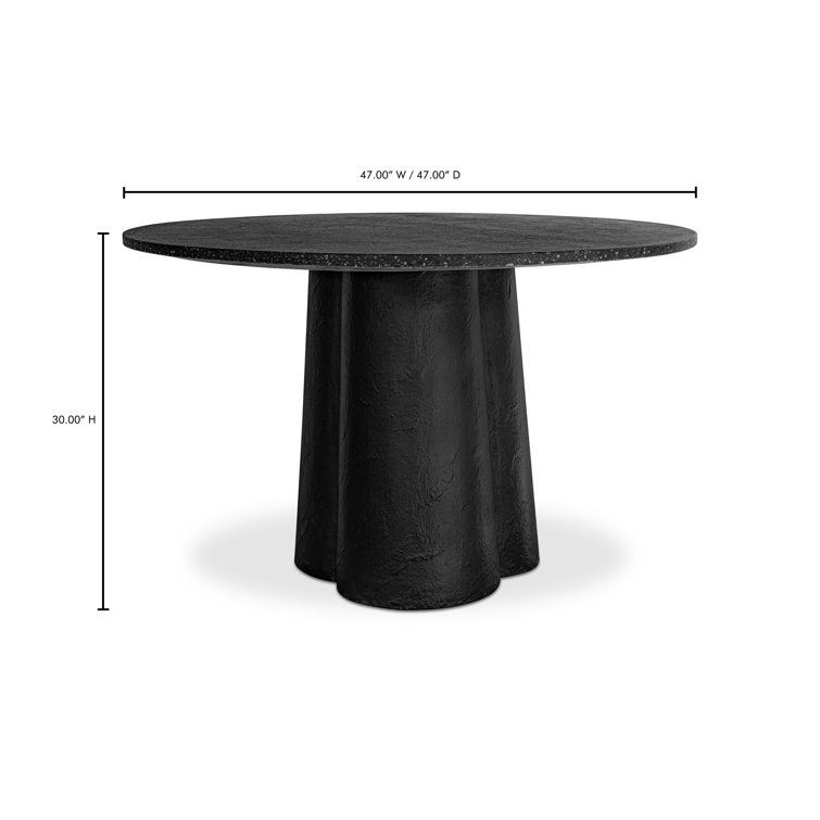 Alexi Black Concrete Round Outdoor Dining Table