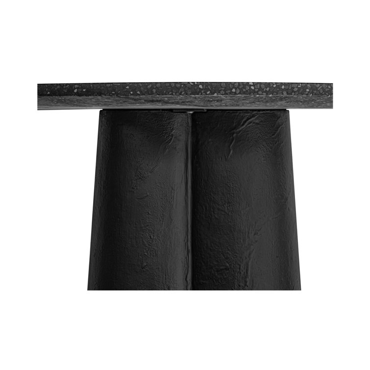 Alexi Black Concrete Round Outdoor Dining Table
