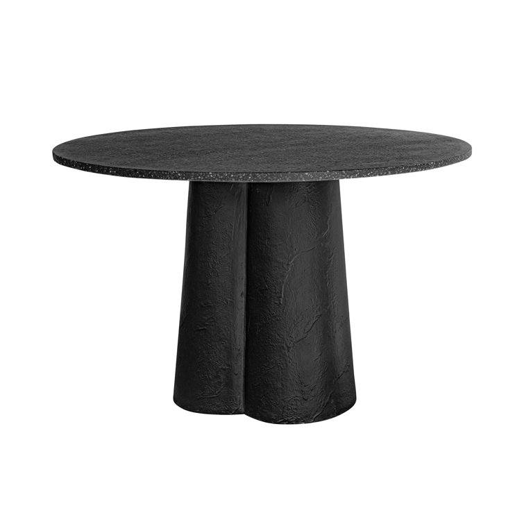 Alexi Black Concrete Round Outdoor Dining Table