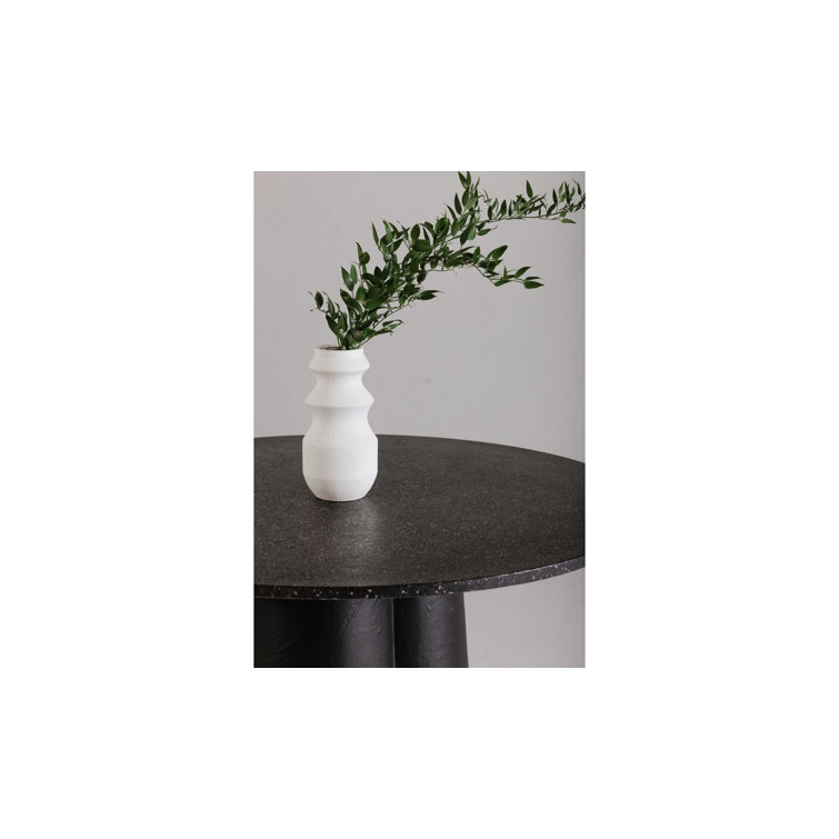 Alexi Black Concrete Round Outdoor Dining Table
