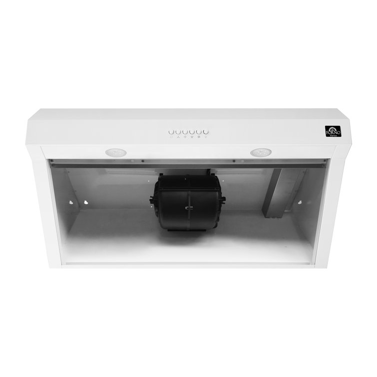 White Stainless Steel 30" Under Cabinet Range Hood with LED Lights