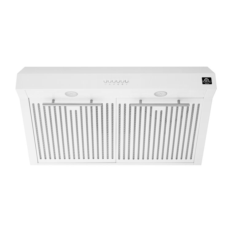 White Stainless Steel 30" Under Cabinet Range Hood with LED Lights