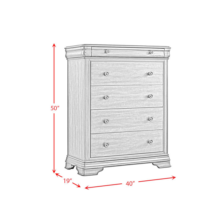 Queen Dark Brown Poplar Wood 5-Piece Bedroom Set