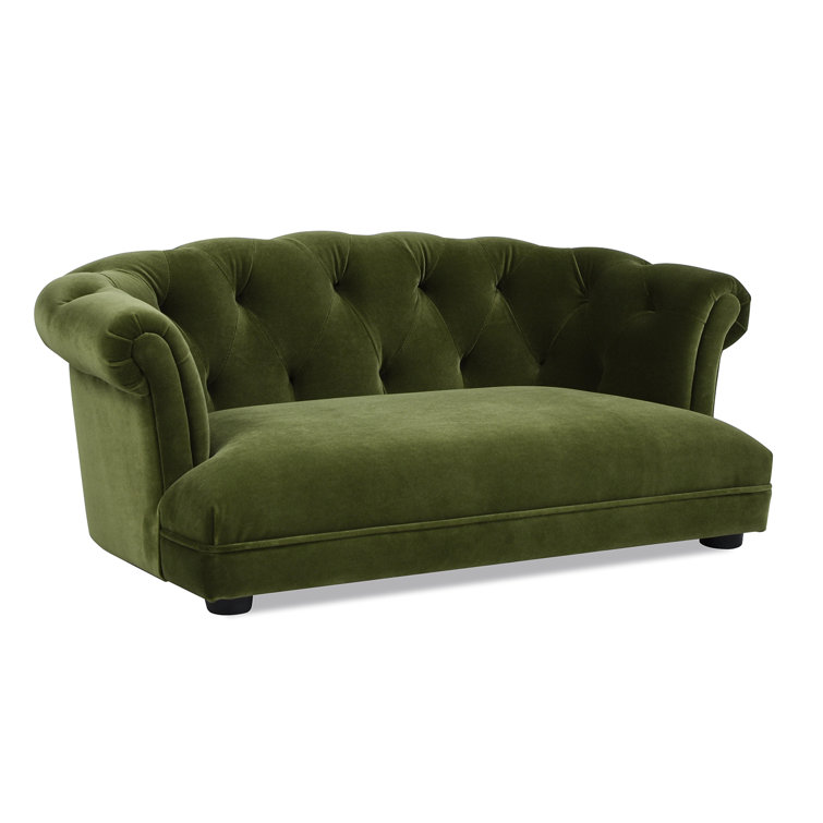 Kiki 36.5" Olive Green Velvet Chesterfield Pet Sofa Bed
