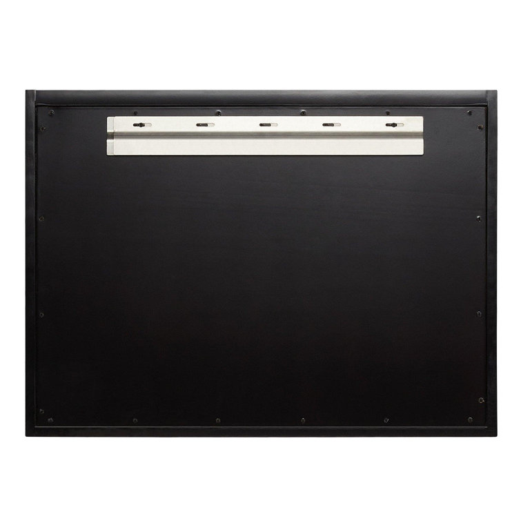 30" Black Wall-Mount Vanity with Feathered White Quartz Top