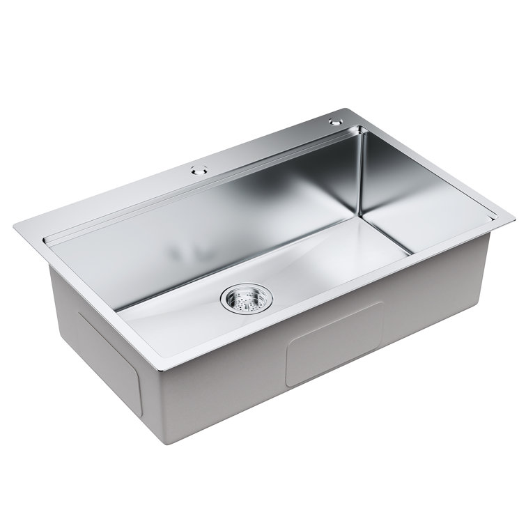 33'' Stainless Steel Single Bowl Top Mount Kitchen Sink