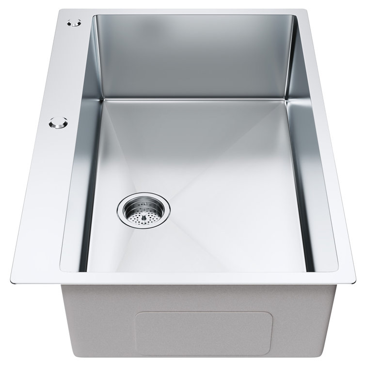 33'' Stainless Steel Single Bowl Top Mount Kitchen Sink