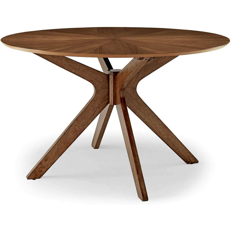 Crossroads 71" Oval Walnut Wood Mid-century Modern Dining Table