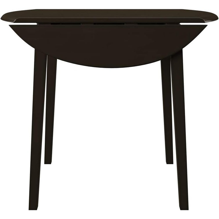Transitional Dark Brown Birch Veneer 36" Round Extendable Dining Table