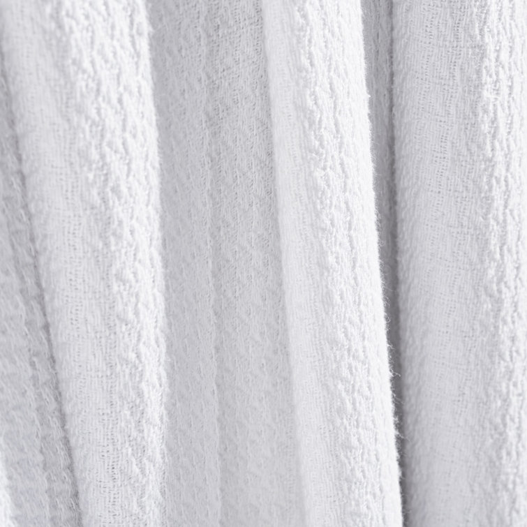 White Cotton Waffle Weave All-Season Throw Blanket