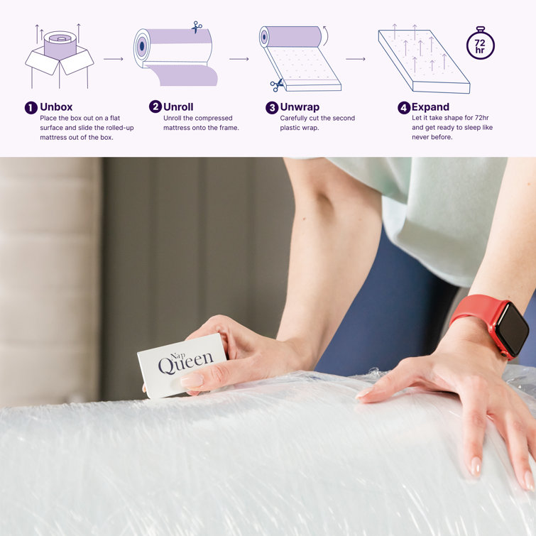 King 12" White Gel Memory Foam Adjustable Bed