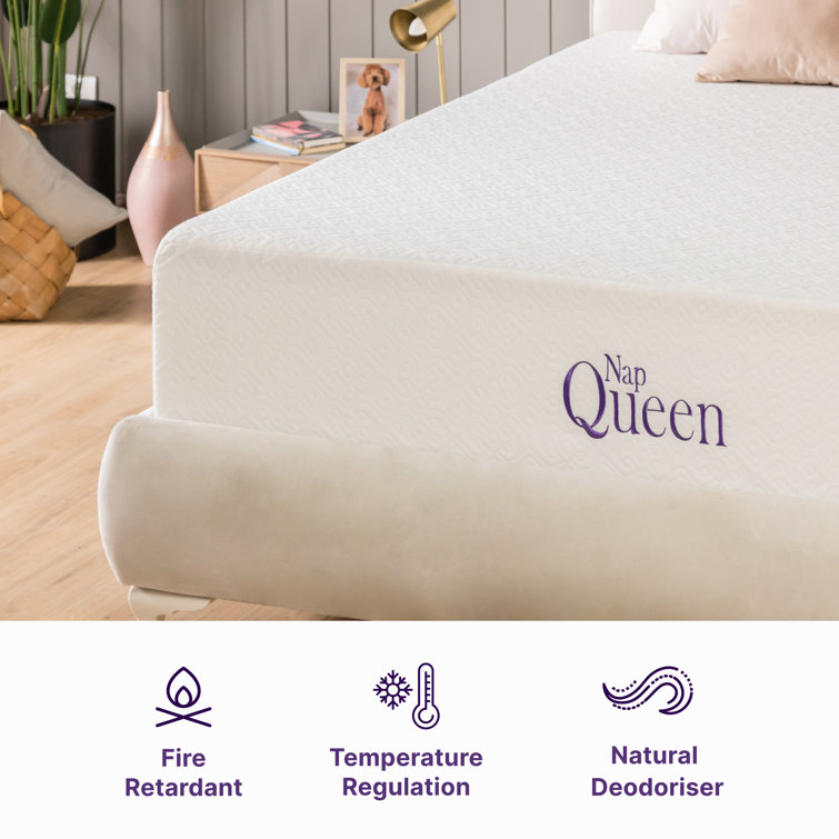 King 12" White Gel Memory Foam Adjustable Bed