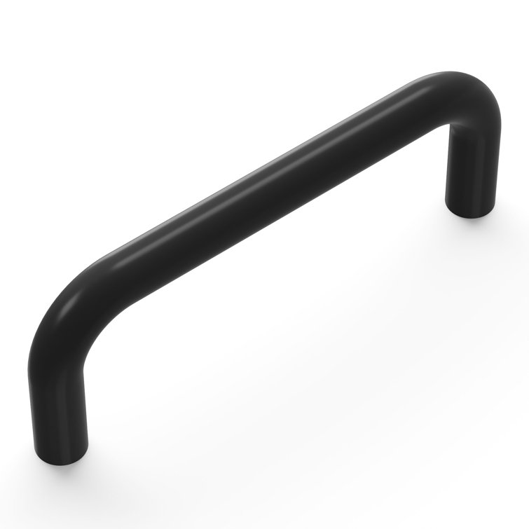 Modern Black Brass Cabinet Handle with Mounting Hardware, 3"