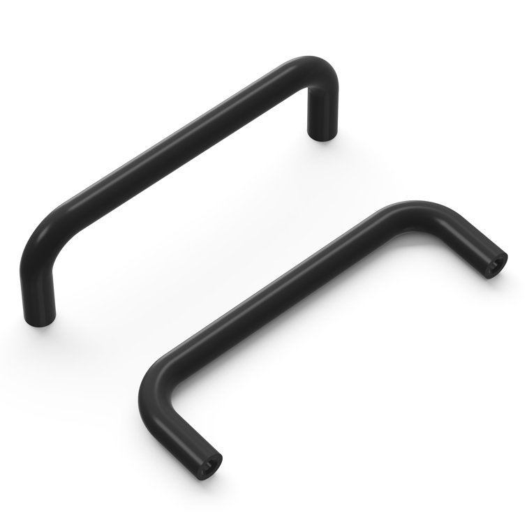 Black Polished Chrome Modern Cabinet Handle 3-1/2 Inch