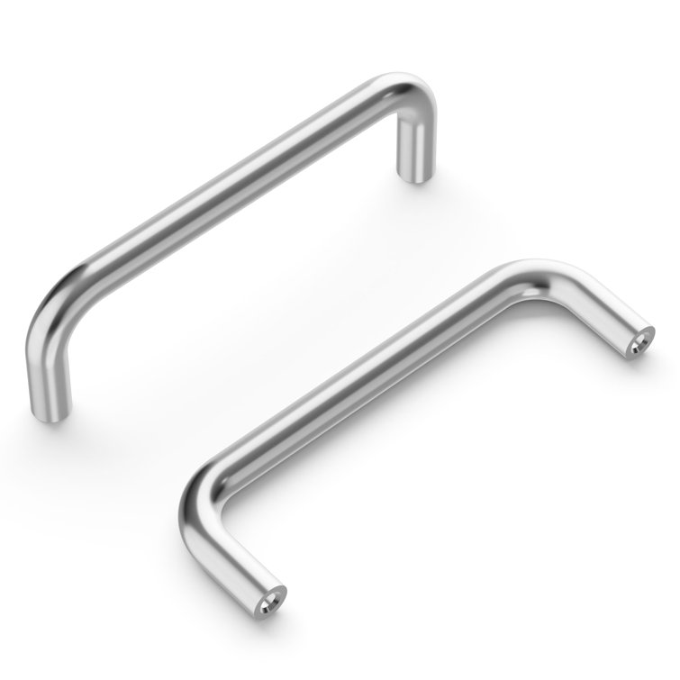 Polished Chrome Brass Cabinet Pull Handles, 3.5 Inches