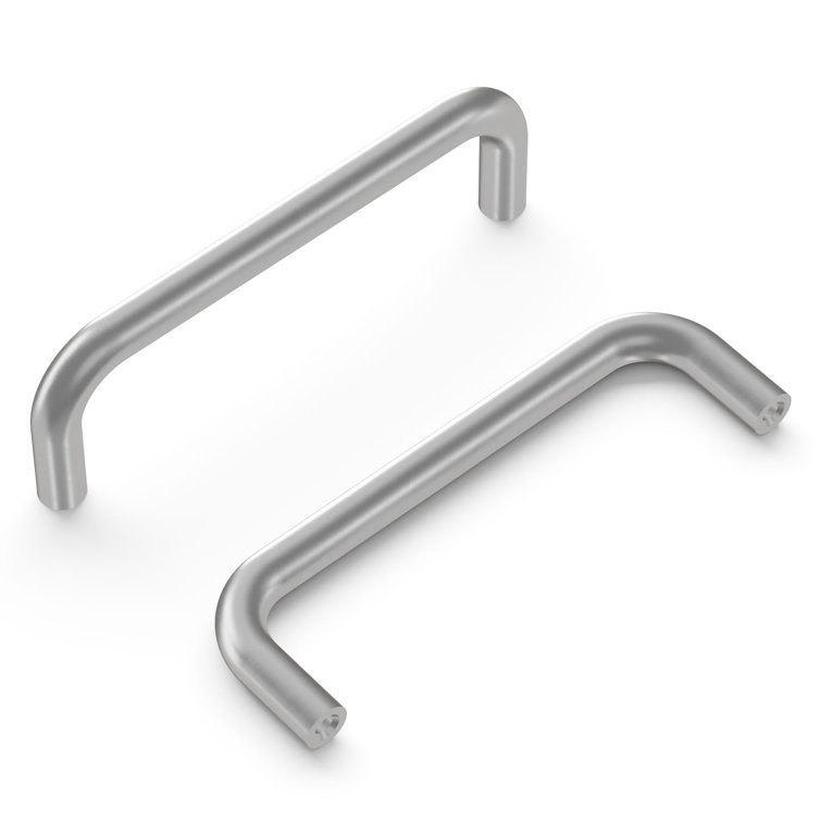 Satin Chrome Arch Cabinet Pulls with Mounting Hardware