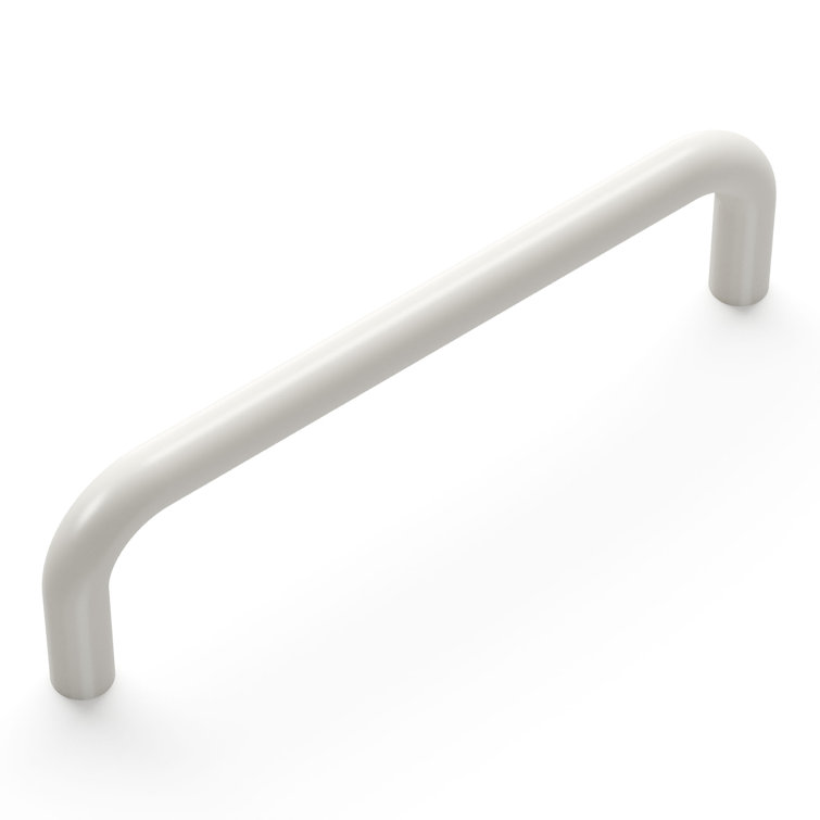 White Brass Modern Cabinet Door and Drawer Pulls, 4 Inch