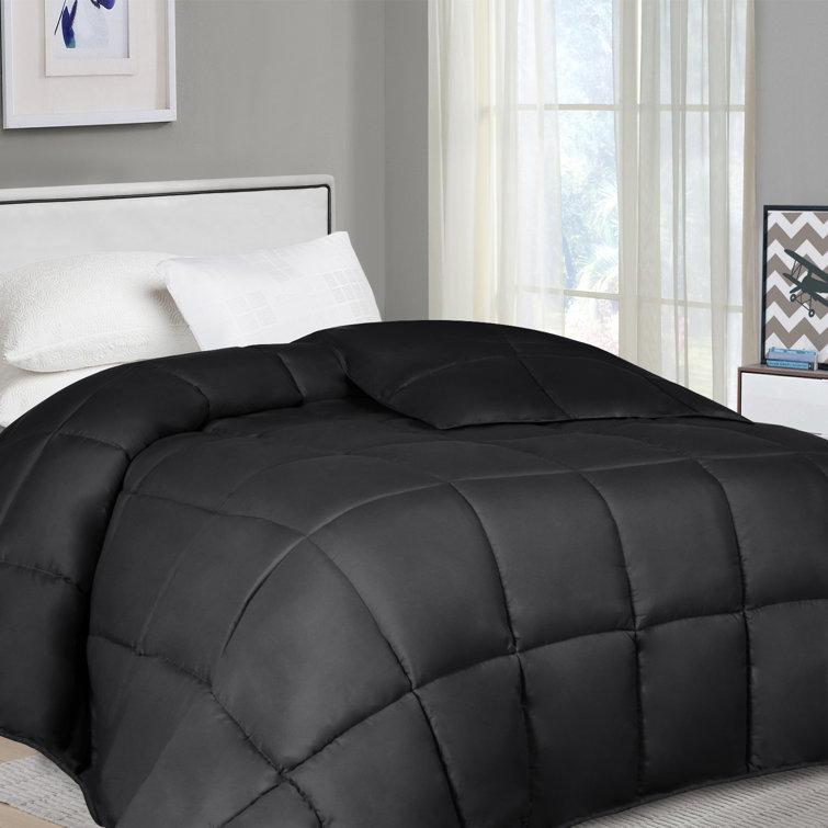 Twin Black Reversible Down Alternative Comforter