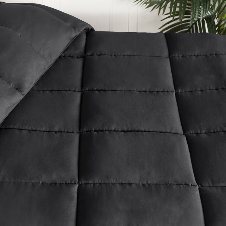 Twin Black Reversible Down Alternative Comforter